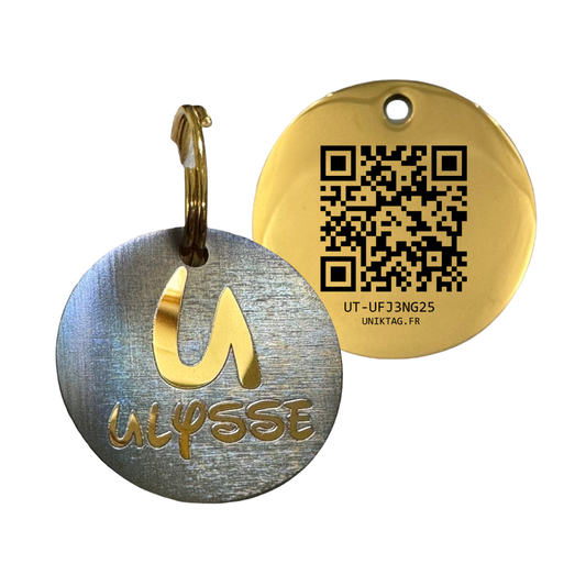 Médaille QR Code en acier Edition Spéciale irisée Numbers & Letters