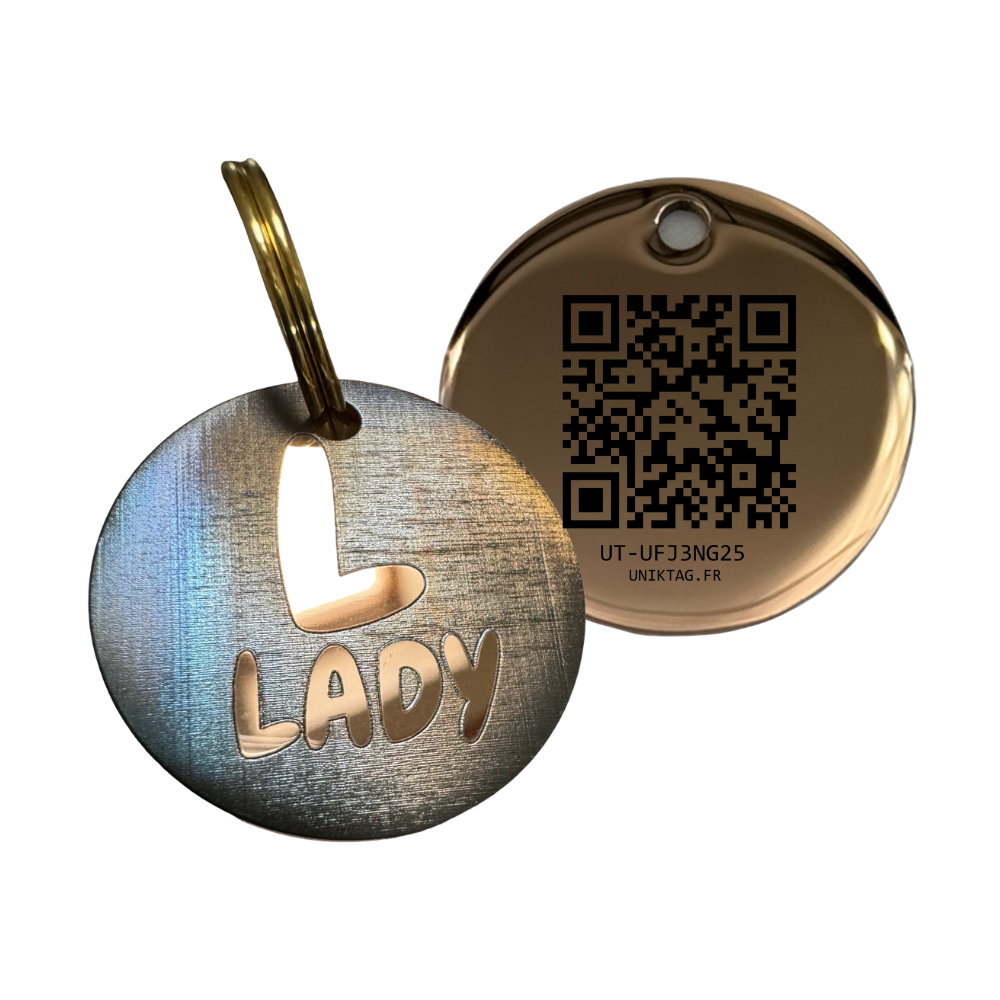 QR-Code-Medaille aus Stahl, Sonderedition, schillernde Zahlen und Buchstaben 
