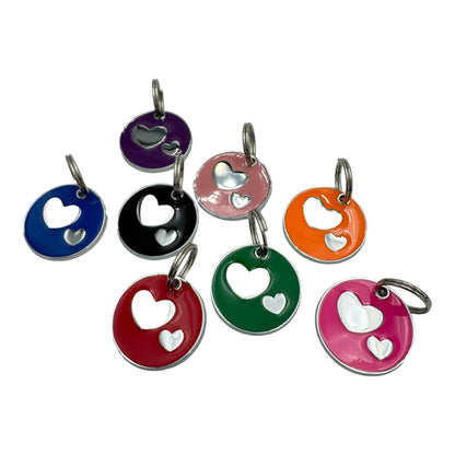 Médaille cœur résine, coloris noir
