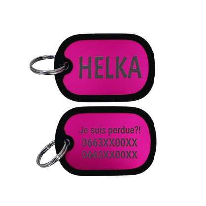 Plaque d'identité en aluminium avec protection silicone pour chien – UNIKTAG