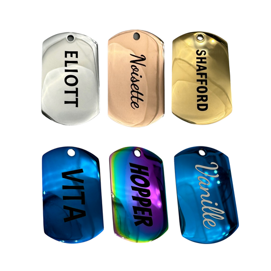 UNIKTAG - Hundemarke aus Edelstahl - Personalisierbar - 7 Farben | Luxus und Originalität 