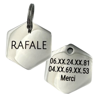 Médaille hexagonale acier, vue verso