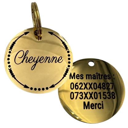 Médaille ronde cercée, coloris noir