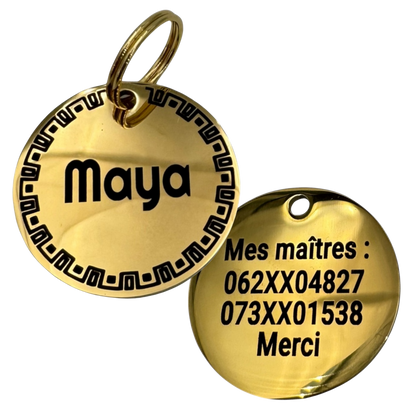 Médaille ronde cercée acier, vue verso