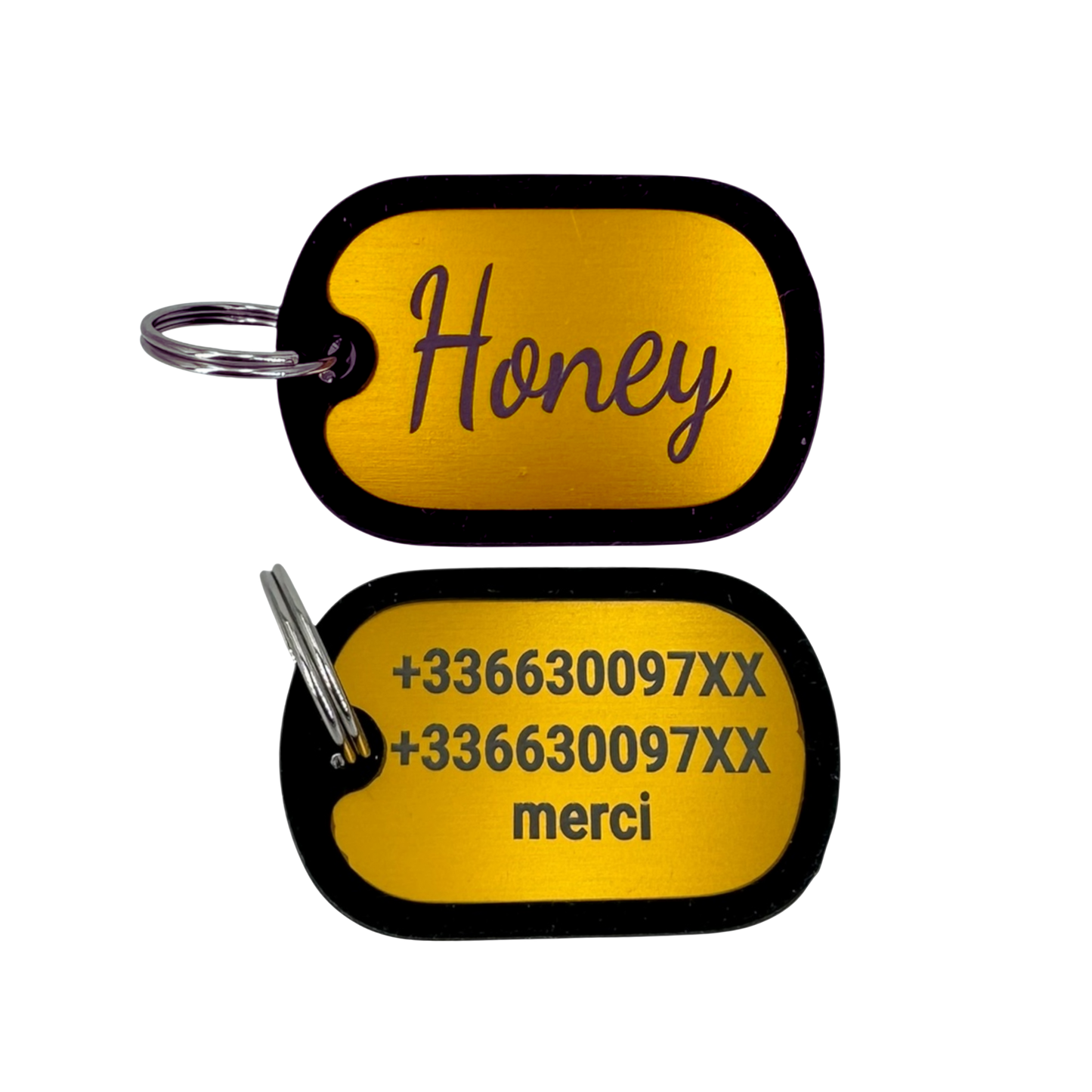 Médaille plaque en  aluminium avec bumper en silicone