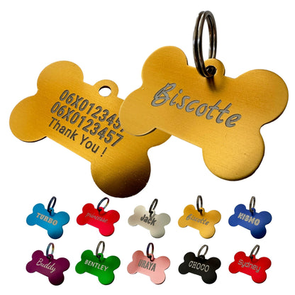 Médaille os en aluminium personnalisée pour chien – UNIKTAG