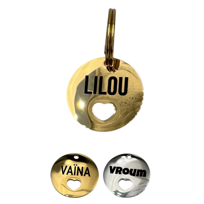 Mini médaille cœur acier, coloris or