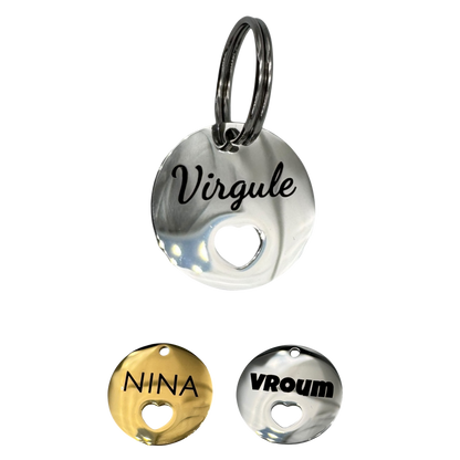 Mini médaille cœur acier, vue verso