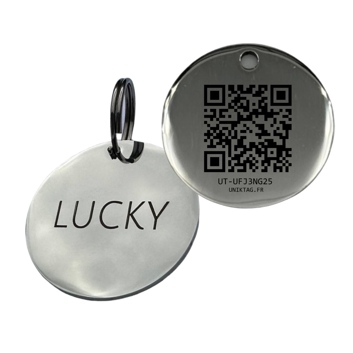 Médaille QR Code en Acier Inoxydable pour Chien et Chat