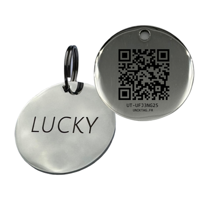 Médaille QR Code en Acier Inoxydable pour Chien et Chat