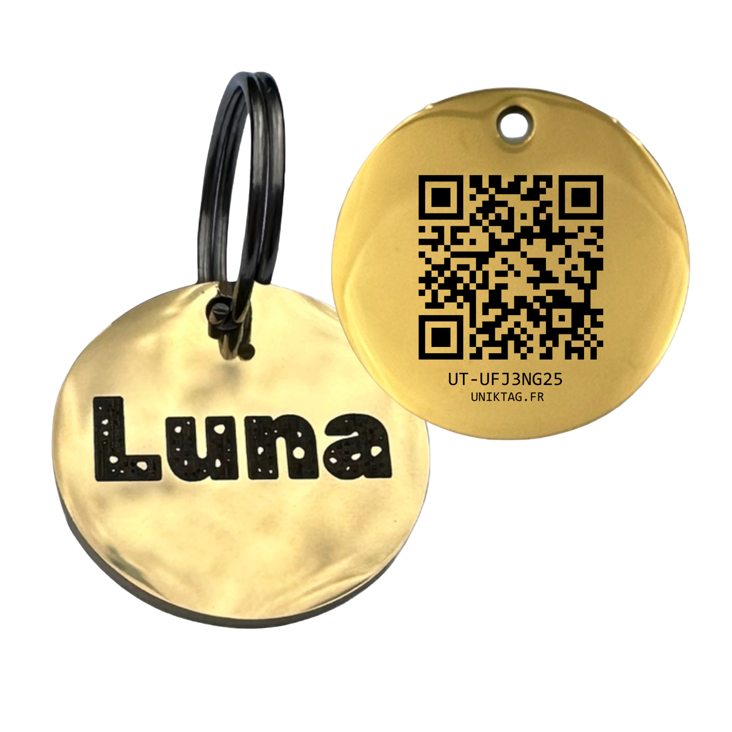 Médaille QR Code en Acier Inoxydable pour Chien et Chat