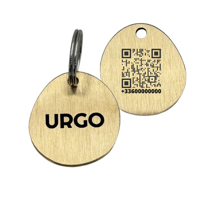 Médaille ovale en laiton avec QR Code pour chien et chat – UNIKTAG