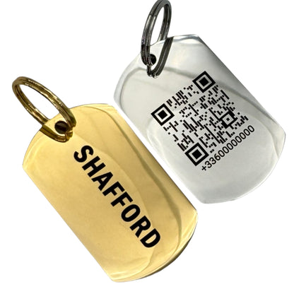 Médaille QR Code plaque acier, vue verso