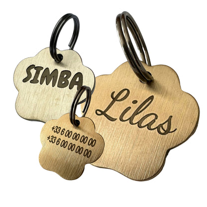 Médaille empreinte de patte en laiton pour chien et chat – UNIKTAG