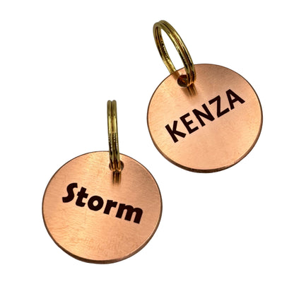 Médaille ronde en cuivre personnalisée pour chien et chat – UNIKTAG