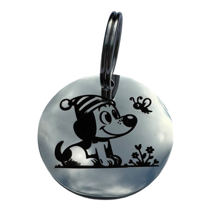Médaille cartoon acier, vue verso