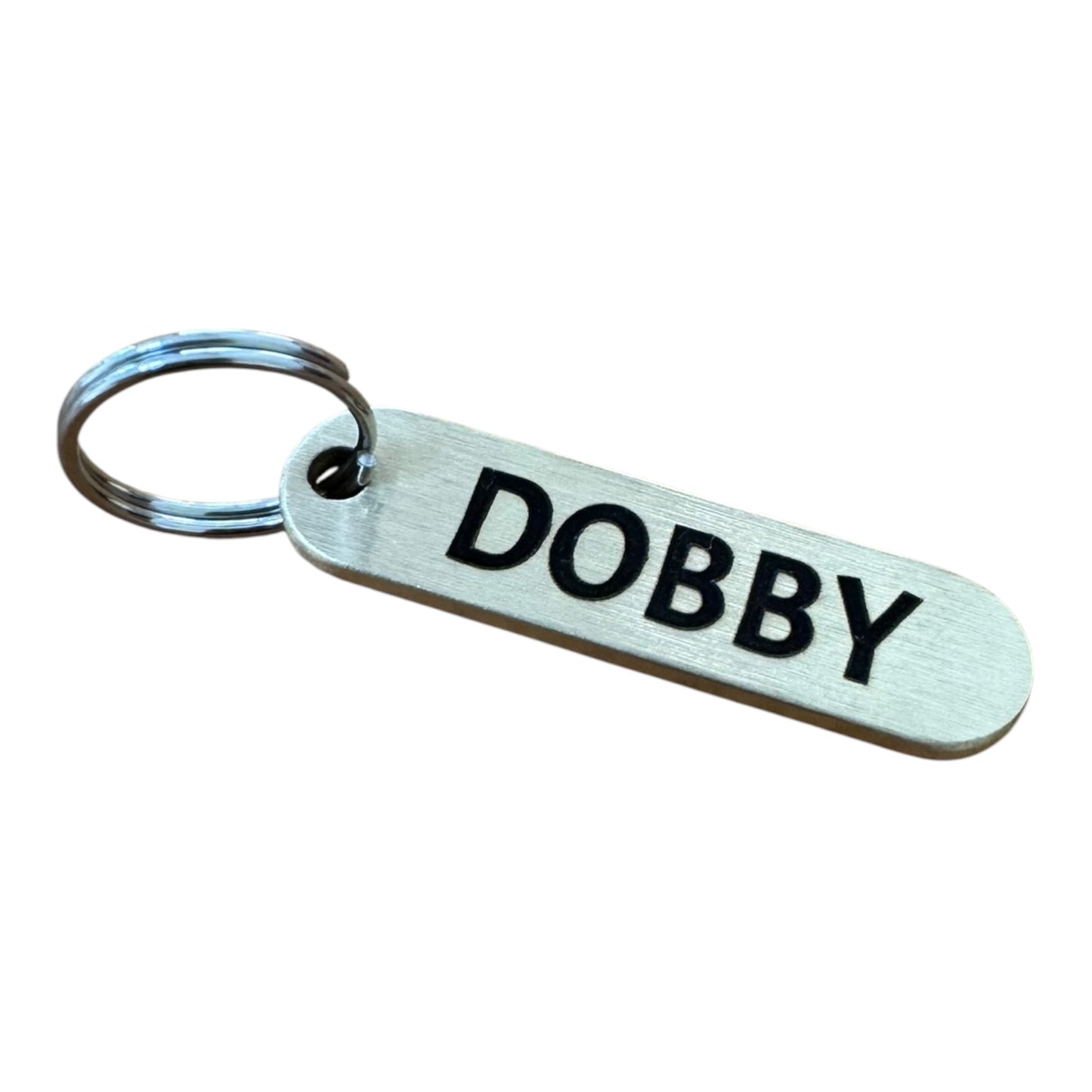 Médaille barre plate arrondie en laiton pour chien et chat
