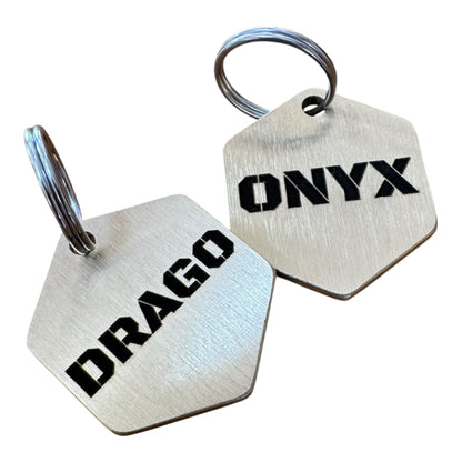 Médaille hexagonale petite taille en laiton pour chien et chat