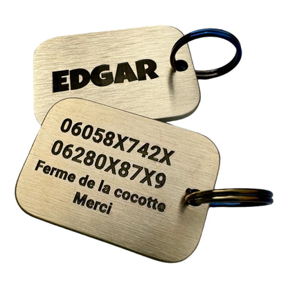 Plaque d'identité en laiton personnalisée pour chien – UNIKTAG