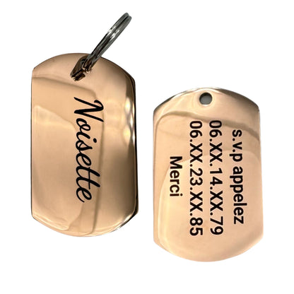 Plaque acier inoxydable, vue verso