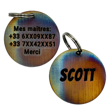 Médaille en titane irisé personnalisée pour chien – UNIKTAG