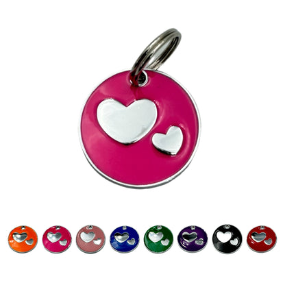 Médaille cœur résine, coloris rouge