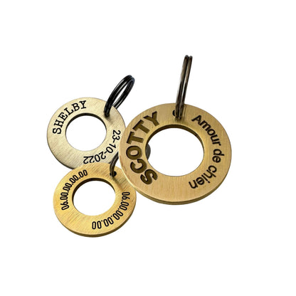 Vue de face de la médaille rondelle en laiton