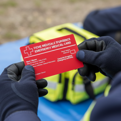 Carte médicale personnalisée en aluminium, informations d'urgence