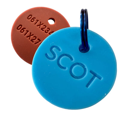 Vue de face de la médaille ronde en silicone