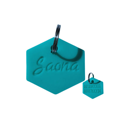Médaille diamant silicone, coloris turquoise