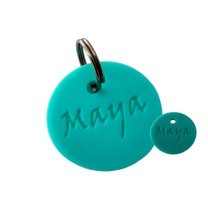 Médaille silicone, coloris turquoise