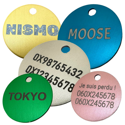 Médaille ronde en aluminium personnalisée pour chien et chat – UNIKTAG