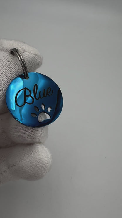 Médaille Chien Empreinte de Patte en Acier Inoxydable Personnalisée