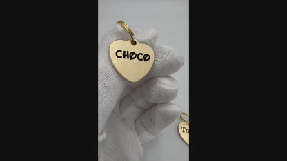 Médaille Cœur en Laiton Personnalisée pour Chien et Chat