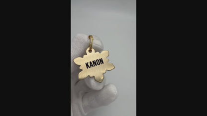 Brass Snowflake QR Code Medal 