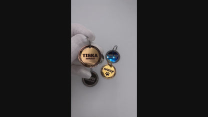 Médaille Ronde Cerclée en Acier Inoxydable Personnalisée pour Chien et Chat