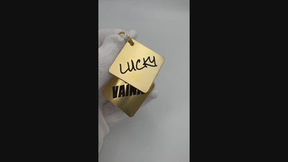 Médaille Grand Losange en Laiton Personnalisée pour Chien et Chat